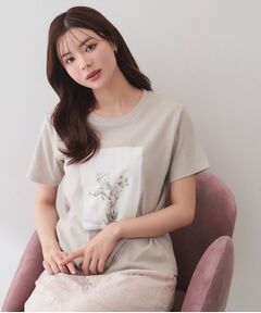 index / インデックス Tシャツ | フラワー転写プリントTシャツ【洗濯機OK／接触冷感／UVケア】
