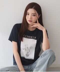 index / インデックス Tシャツ | フラワー転写プリントTシャツ【洗濯機OK／接触冷感／UVケア】