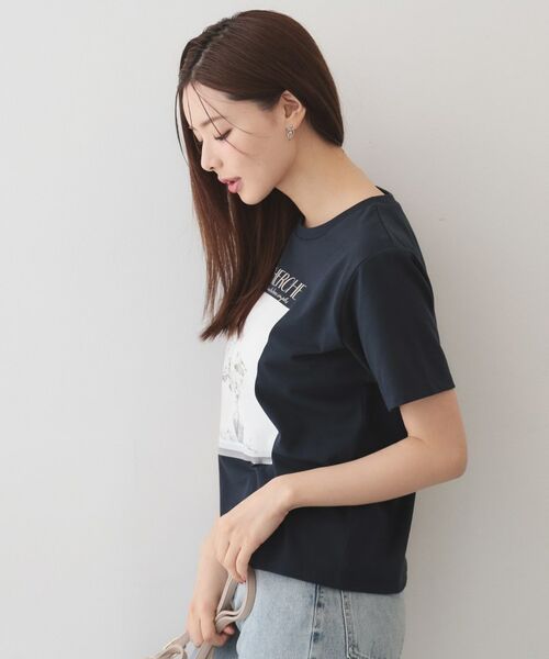 index / インデックス Tシャツ | フラワー転写プリントTシャツ【洗濯機OK／接触冷感／UVケア】 | 詳細10