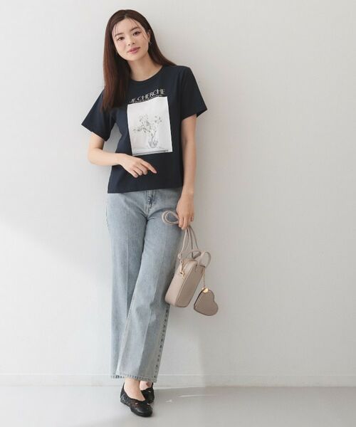 index / インデックス Tシャツ | フラワー転写プリントTシャツ【洗濯機OK／接触冷感／UVケア】 | 詳細11