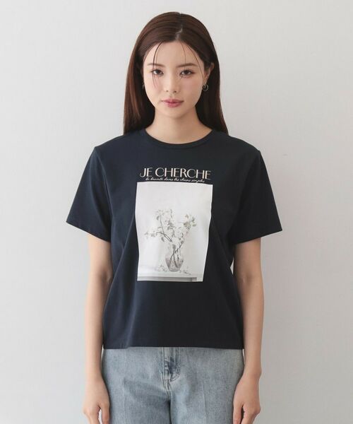 index / インデックス Tシャツ | フラワー転写プリントTシャツ【洗濯機OK／接触冷感／UVケア】 | 詳細13