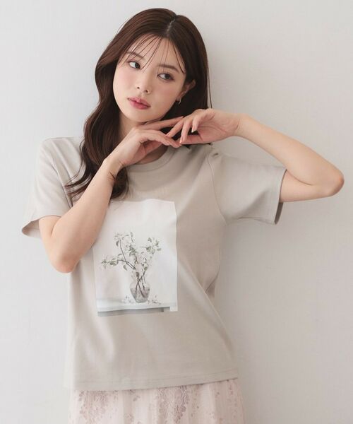 index / インデックス Tシャツ | フラワー転写プリントTシャツ【洗濯機OK／接触冷感／UVケア】 | 詳細5