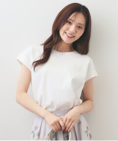 index / インデックス カットソー | ワンポイント刺繍ターンバックTシャツ【洗濯機OK／接触冷感／UVケア】