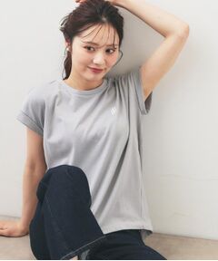 index / インデックス カットソー | ワンポイント刺繍ターンバックTシャツ【洗濯機OK／接触冷感／UVケア】