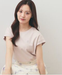 index / インデックス カットソー | ワンポイント刺繍ターンバックTシャツ【洗濯機OK／接触冷感／UVケア】