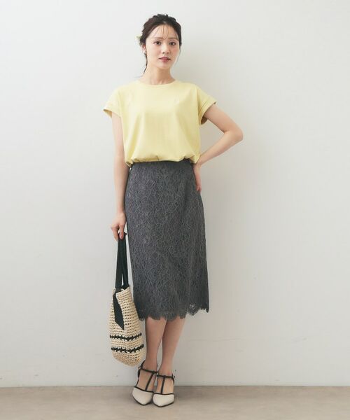 index / インデックス カットソー | ワンポイント刺繍ターンバックTシャツ【洗濯機OK/接触冷感/UVケア】 | 詳細10
