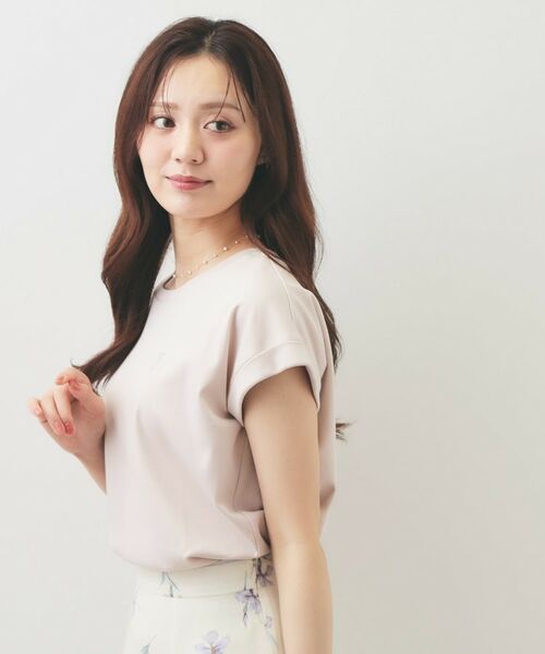 index / インデックス カットソー | ワンポイント刺繍ターンバックTシャツ【洗濯機OK/接触冷感/UVケア】 | 詳細13