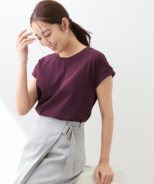 index / インデックス カットソー | ワンポイント刺繍ターンバックTシャツ【洗濯機OK/接触冷感/UVケア】 | 詳細17