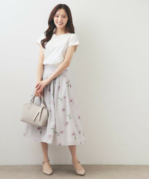 index / インデックス カットソー | ワンポイント刺繍ターンバックTシャツ【洗濯機OK/接触冷感/UVケア】 | 詳細2