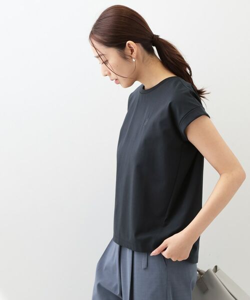 index / インデックス カットソー | ワンポイント刺繍ターンバックTシャツ【洗濯機OK/接触冷感/UVケア】 | 詳細21