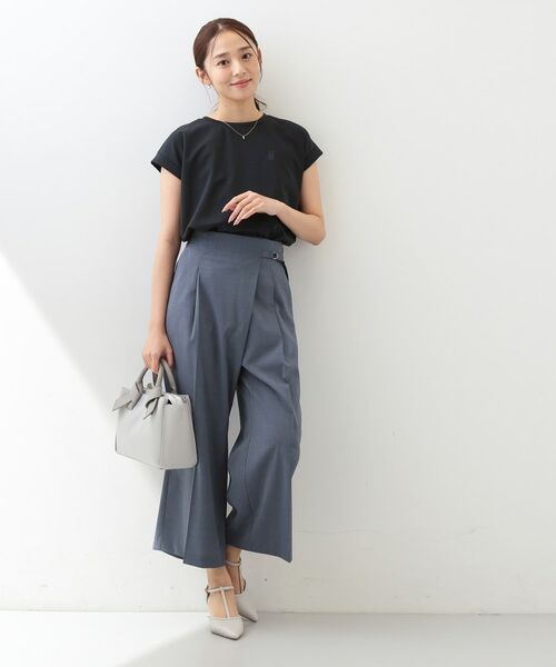 index / インデックス カットソー | ワンポイント刺繍ターンバックTシャツ【洗濯機OK/接触冷感/UVケア】 | 詳細23
