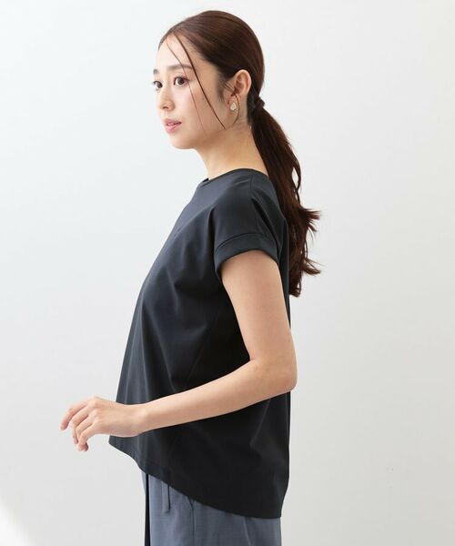 index / インデックス カットソー | ワンポイント刺繍ターンバックTシャツ【洗濯機OK/接触冷感/UVケア】 | 詳細30