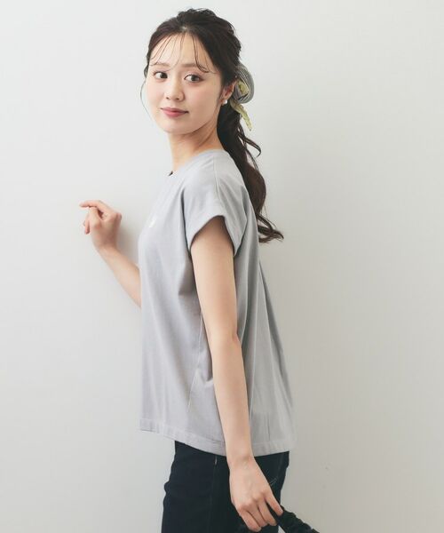index / インデックス カットソー | ワンポイント刺繍ターンバックTシャツ【洗濯機OK/接触冷感/UVケア】 | 詳細5