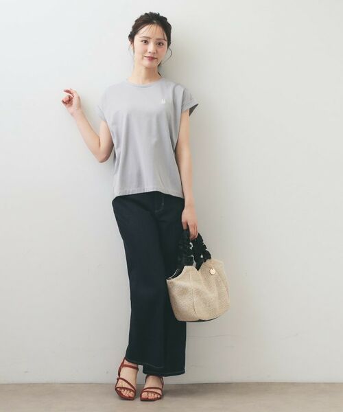 index / インデックス カットソー | ワンポイント刺繍ターンバックTシャツ【洗濯機OK/接触冷感/UVケア】 | 詳細6