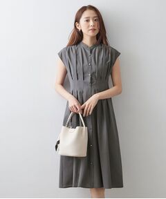 index / インデックス ミニ丈・ひざ丈ワンピース | フェザークロスバンドタックシャツワンピース【洗濯機OK／イージーアイロン／防シワ】