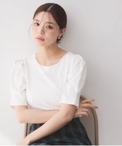 index / インデックス カットソー | 【接触冷感／UVケア】パール調ネックタックスリーブトップス《洗濯機OK》