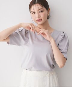 index / インデックス カットソー | 【接触冷感／UVケア】パール調ネックタックスリーブトップス《洗濯機OK》