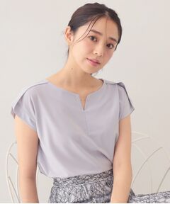 index / インデックス カットソー | エスパンディキーネックフレンチ【洗濯機OK／接触冷感】