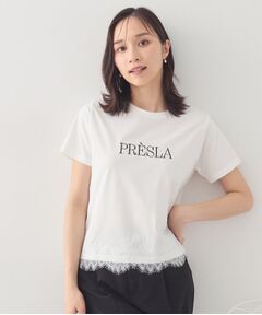index / インデックス Tシャツ | レースヘムロゴTシャツ【洗濯機OK／接触冷感／UVケア】