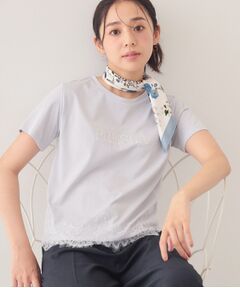 index / インデックス Tシャツ | レースヘムロゴTシャツ【洗濯機OK／接触冷感／UVケア】