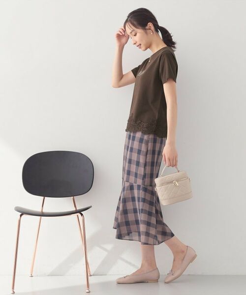 index / インデックス Tシャツ | レースヘムロゴTシャツ【洗濯機OK/接触冷感/UVケア】 | 詳細11