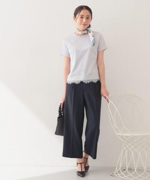index / インデックス Tシャツ | レースヘムロゴTシャツ【洗濯機OK/接触冷感/UVケア】 | 詳細14