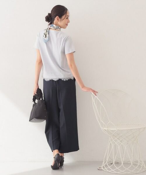 index / インデックス Tシャツ | レースヘムロゴTシャツ【洗濯機OK/接触冷感/UVケア】 | 詳細15