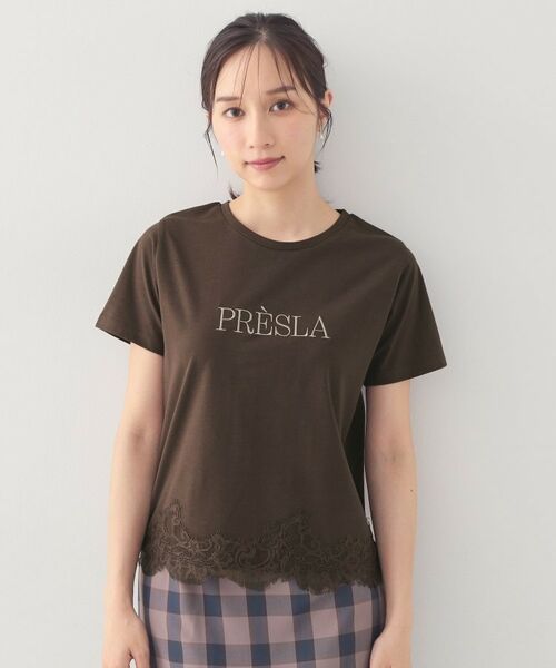 index / インデックス Tシャツ | レースヘムロゴTシャツ【洗濯機OK/接触冷感/UVケア】 | 詳細17