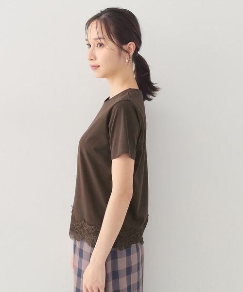 index / インデックス Tシャツ | レースヘムロゴTシャツ【洗濯機OK/接触冷感/UVケア】 | 詳細18