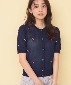 index / インデックス カーディガン・ボレロ | フラワー刺繍カーディガン【洗濯機OK／抗ピル】