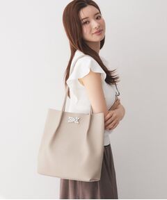index / インデックス トートバッグ | 【軽量合皮】ビジュー付きA4トートバッグ