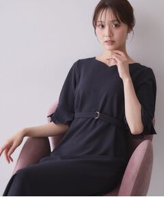 index / インデックス ミニ丈・ひざ丈ワンピース | 【接触冷感／吸水速乾】ハートネックフレアスリーブワンピース《洗濯機OK／UVケア／ストレッチ》