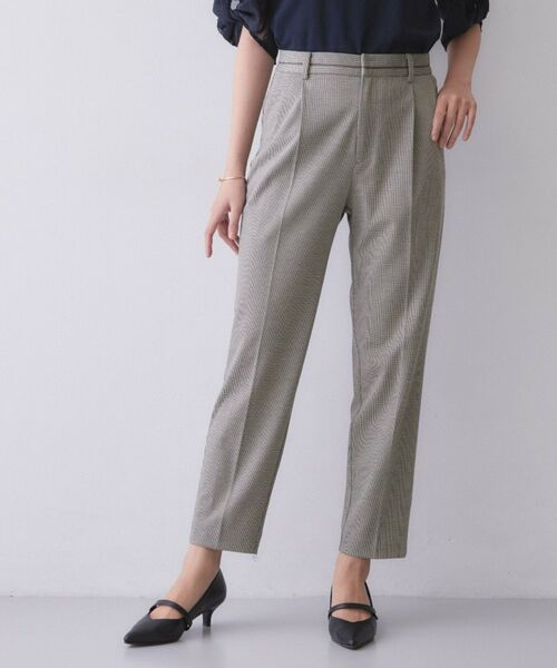 index / インデックス ショート・ハーフ・半端丈パンツ | DELEGANTポンチテーパードパンツ【洗濯機OK/イージーアイロン/ストレッチ】(ブラック(219))