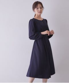 index / インデックス ロング・マキシ丈ワンピース | カットジョーゼットフロントフェイクパールワンピース【洗濯機OK／イージーアイロン／防シワ／ストレッチ】