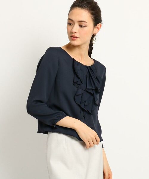 ママスーツ 入学式 スーツ 卒業式 スーツ ハンドウォッシュ ラッフルタックブラウス シャツ ブラウス Indivi インディヴィ ファッション通販 タカシマヤファッションスクエア