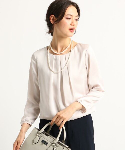 S ママスーツ 入学式 スーツ 卒業式 スーツ ハンドウォッシュ 微光沢サテンタックブラウス シャツ ブラウス Indivi インディヴィ ファッション通販 タカシマヤファッションスクエア