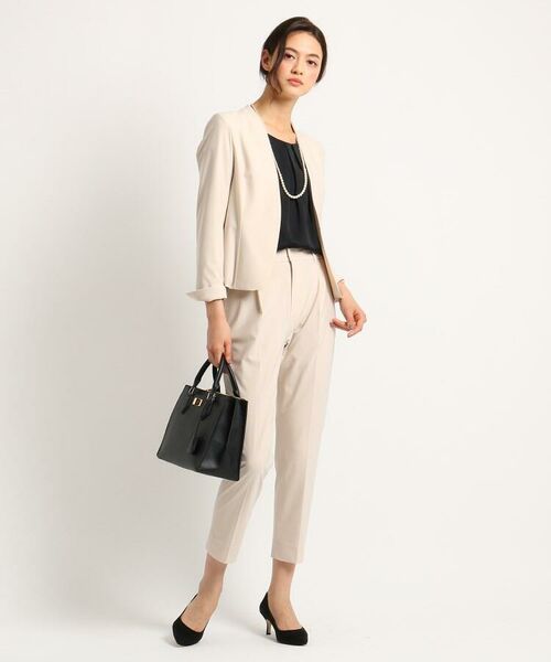 大人女性の 新品 Rope スーツ セットアップ ジャケット ノーカラー パンツ 40 Www Instantupright Com