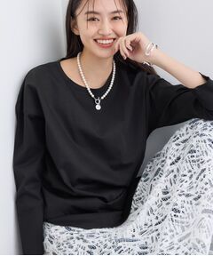 INDIVI / インディヴィ カットソー | 【洗える／コットン100％】ラウンドヘムシンプルカットソー