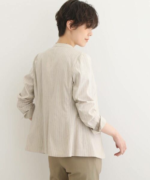 セール】 【頼れるシャレ服/UVケア/接触冷感】麻混ノーカラーサマージャケット (ノーカラージャケット)|INDIVI インディヴィ ファッション通販 タカシマヤファッションスクエア 麻混ノーカラーサマージャケット UVケア 接触冷感