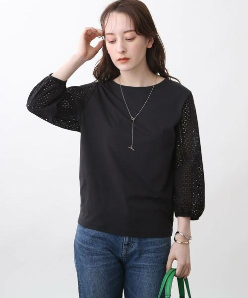 セール】 【洗える】袖カットワーク刺繍カットソー （カットソー）｜INDIVI / インディヴィ ファッション通販 タカシマヤファッションスクエア