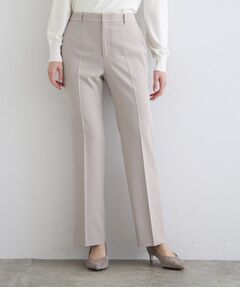 新品タグ　未使用　大きいサイズ19 インディヴィ　パンツ 大きいサイズ レディース ストレッチサテンタックワイドパンツ