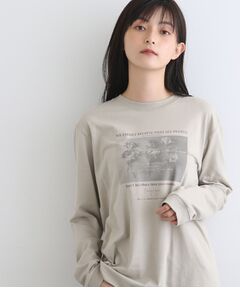 【LIFE】オーガニック メッセージロゴロングTシャツ