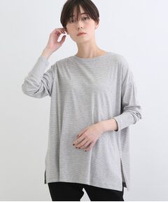 【LIFE】ボーダーチュニック ロングＴシャツ