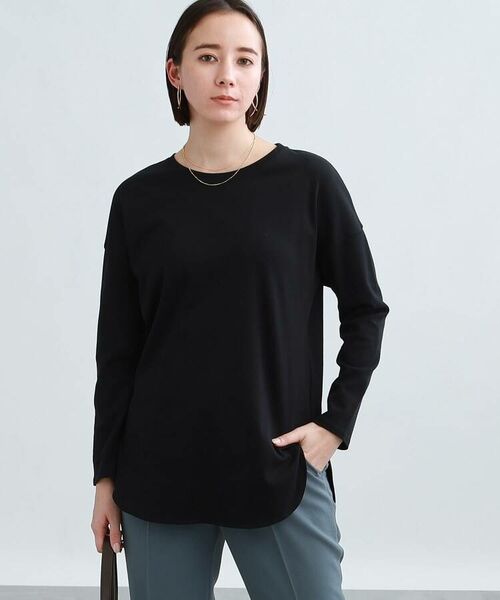 オーバーサイズOFFICE ロンT ブラック - Tシャツ/カットソー(七分/長袖)