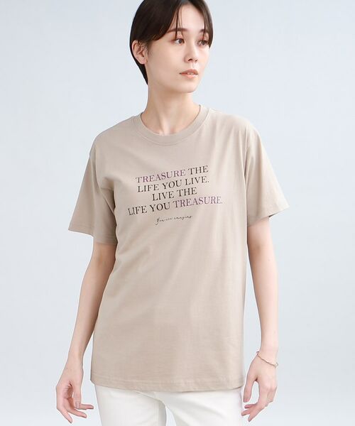INDIVI / インディヴィ Tシャツ | 【洗える/WORLD for the World】メッセージTシャツ | 詳細2