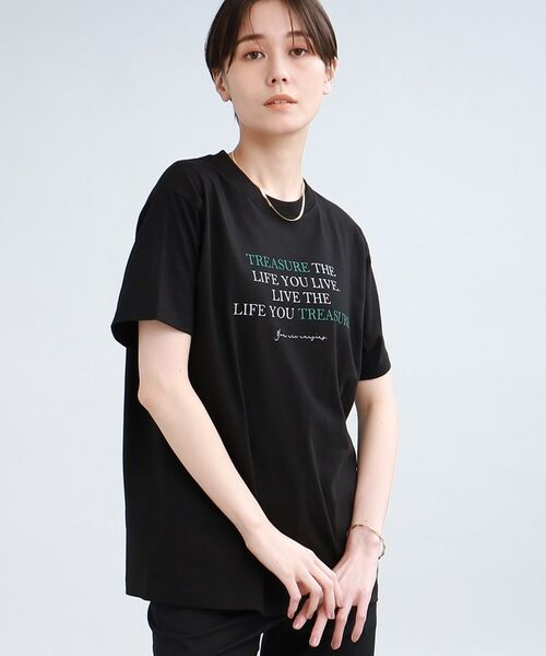 INDIVI / インディヴィ Tシャツ | 【洗える/WORLD for the World】メッセージTシャツ | 詳細26