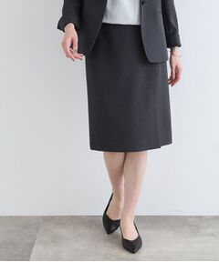 【定番スーツ/洗える/メランジ】ストレートスカート