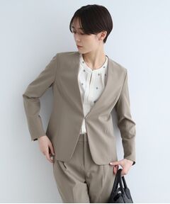 INDIVI / インディヴィ テーラードジャケット | 【定番スーツ/洗える/UVケア】ストレッチノーカラージャケット
