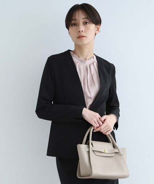 INDIVI / インディヴィ テーラードジャケット | 【定番スーツ/洗える/UVケア】ストレッチノーカラージャケット | 詳細14