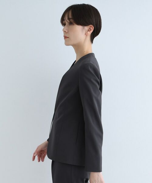 INDIVI / インディヴィ テーラードジャケット | 【定番スーツ/洗える/UVケア】ストレッチノーカラージャケット | 詳細3